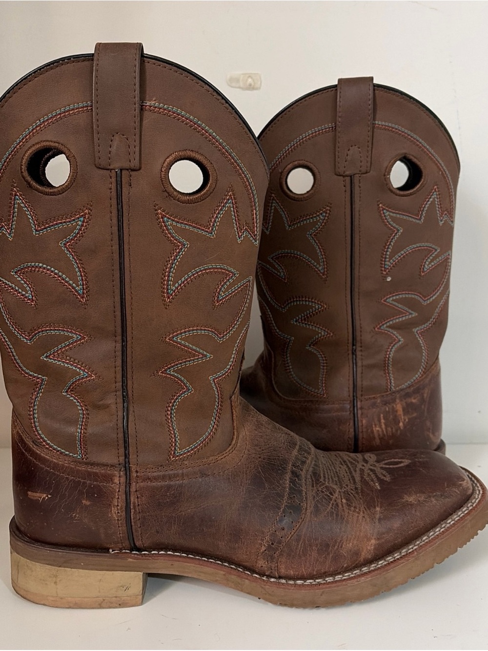 Men's Brown Pull-On Western Work Boots